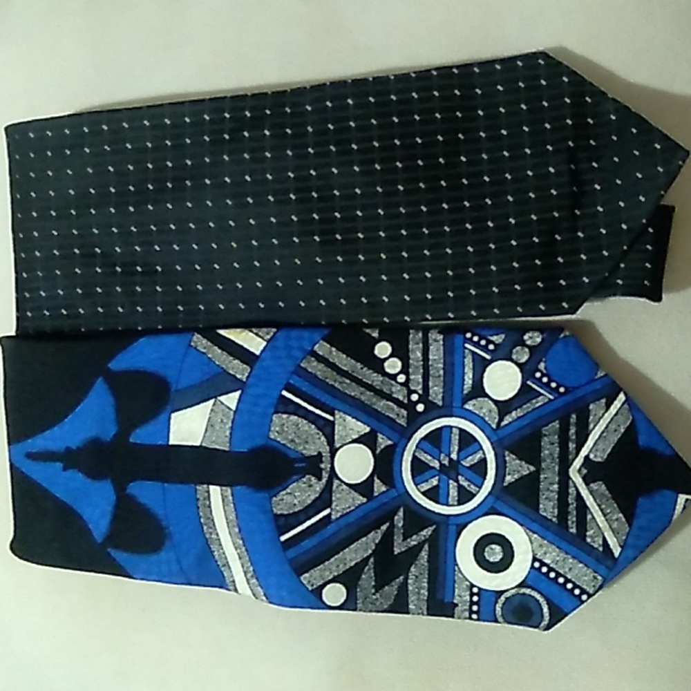 Ertè limited collection deco tie blue, black & white And VanHeusen black &white